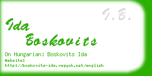 ida boskovits business card